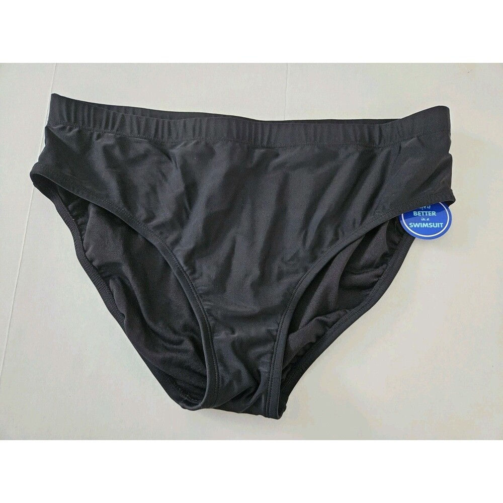 Swimsuits For All Black Midrise Bottoms Sz 14 NWT
